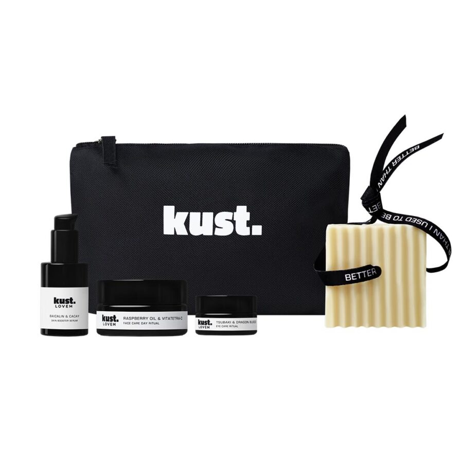 KUST. LOVEM. MEN`S 4 PHASE SKINCARE SET WITH A TRAVEL POUCH