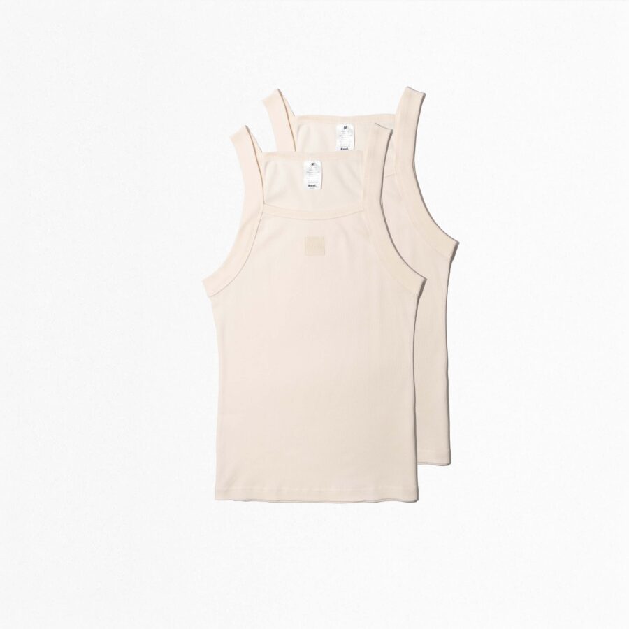 KUST. RIB TOP 01/ BONE WHITE DUO PACK